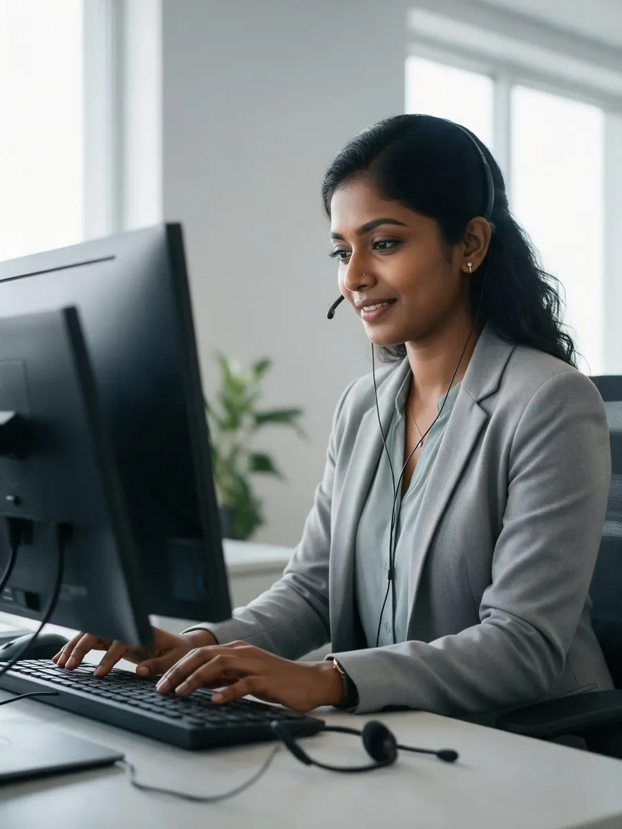 An assistant at her workstation in the managed office
